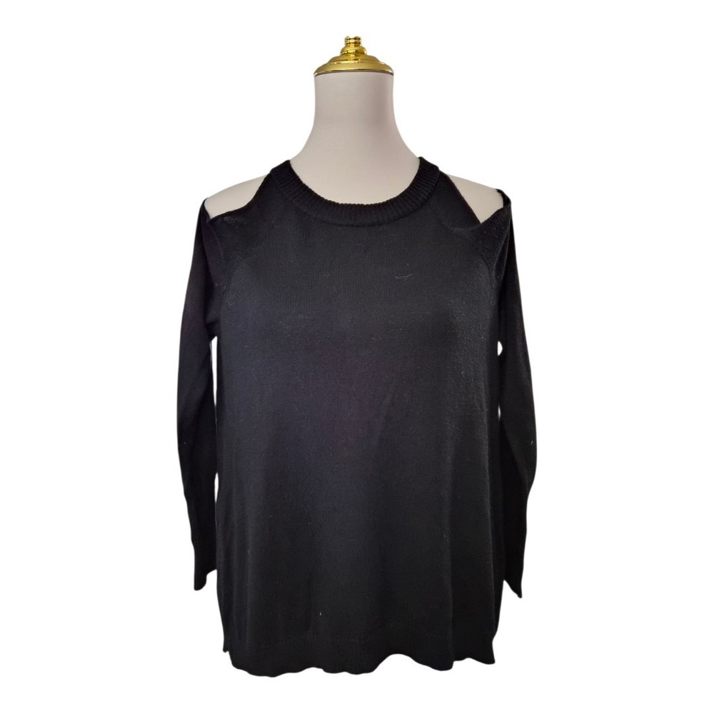RAMY BROOK Tasha Cold Shoulder Merino Wool Side Zip‎ Sweater - S